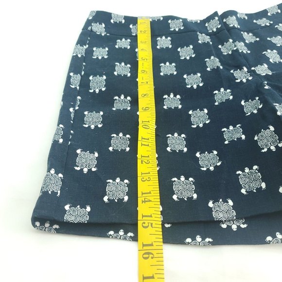 Ann Taylor Loft Womens Blue Turtle Print Flat Front The Riviera Shorts Size 4 - Picture 7 of 12
